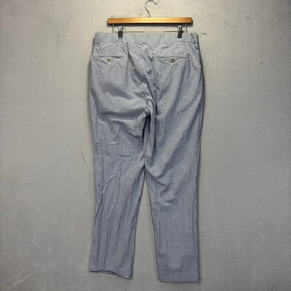 Vtg Polo Ralph Lauren Seersucker Pants Mens 36x33 Blue Striped Coastal Preppy